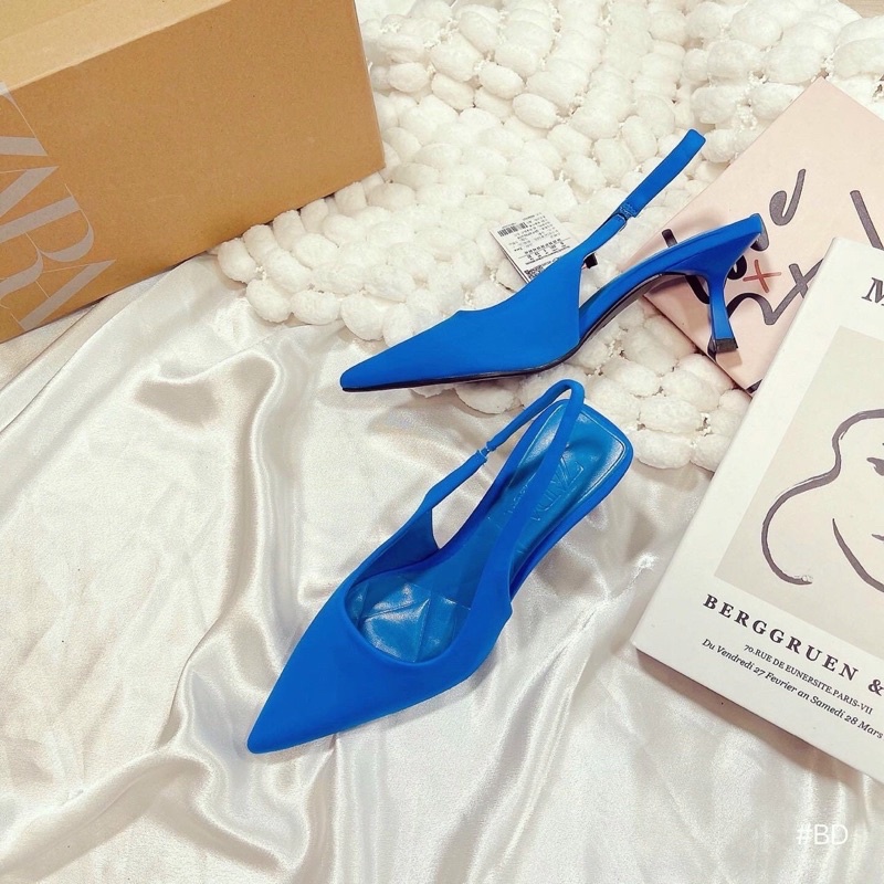 Sandan gót zara màu xanh coban