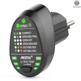 B&O MESTEK Advanced RCD Electric Socket Tester Automatic Neutral Live Earth Wire Testing Circuit Polarity Detector Wall