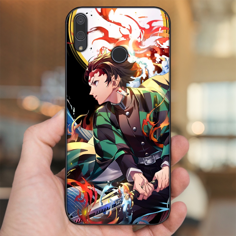 Ốp lưng Huawei Y9 2019 viền đen in hình Tanjiro Kimetsu No Yaiba