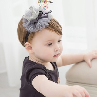 [Free Ship + Hoàn Xu] Băng Đô Cho Bé Vương Miện Ánh Bạc Nơ Cực Sang