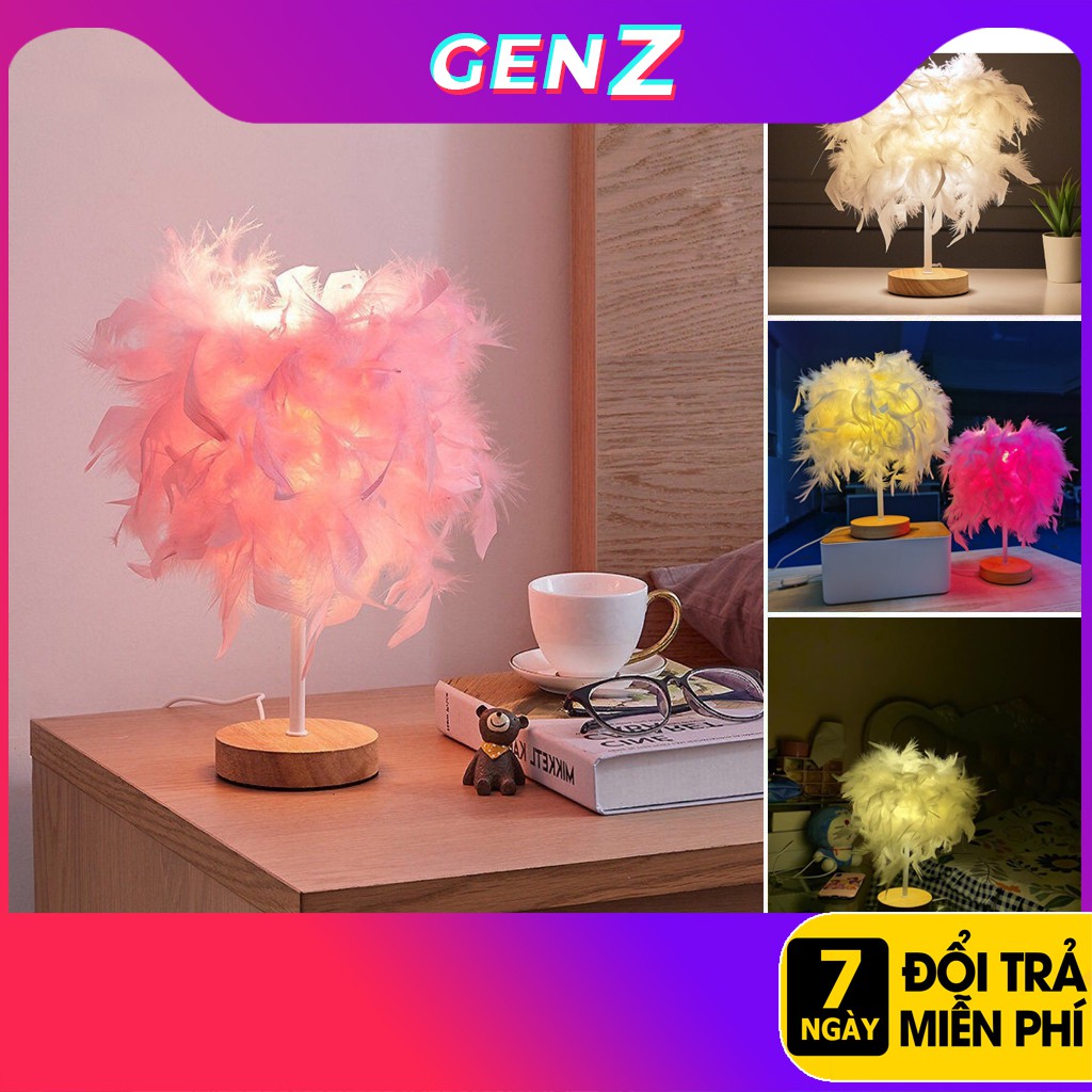 Đèn Lông vũ để bàn, Decor Phòng Ngủ ✨ 𝗦𝗶𝗲̂𝘂 𝗫𝗶𝗻𝗵 ✨- ĐÈN NGỦ LÔNG VŨ CỰC ĐẸP - SANG CHẢNH - CHÍNH HÃNG