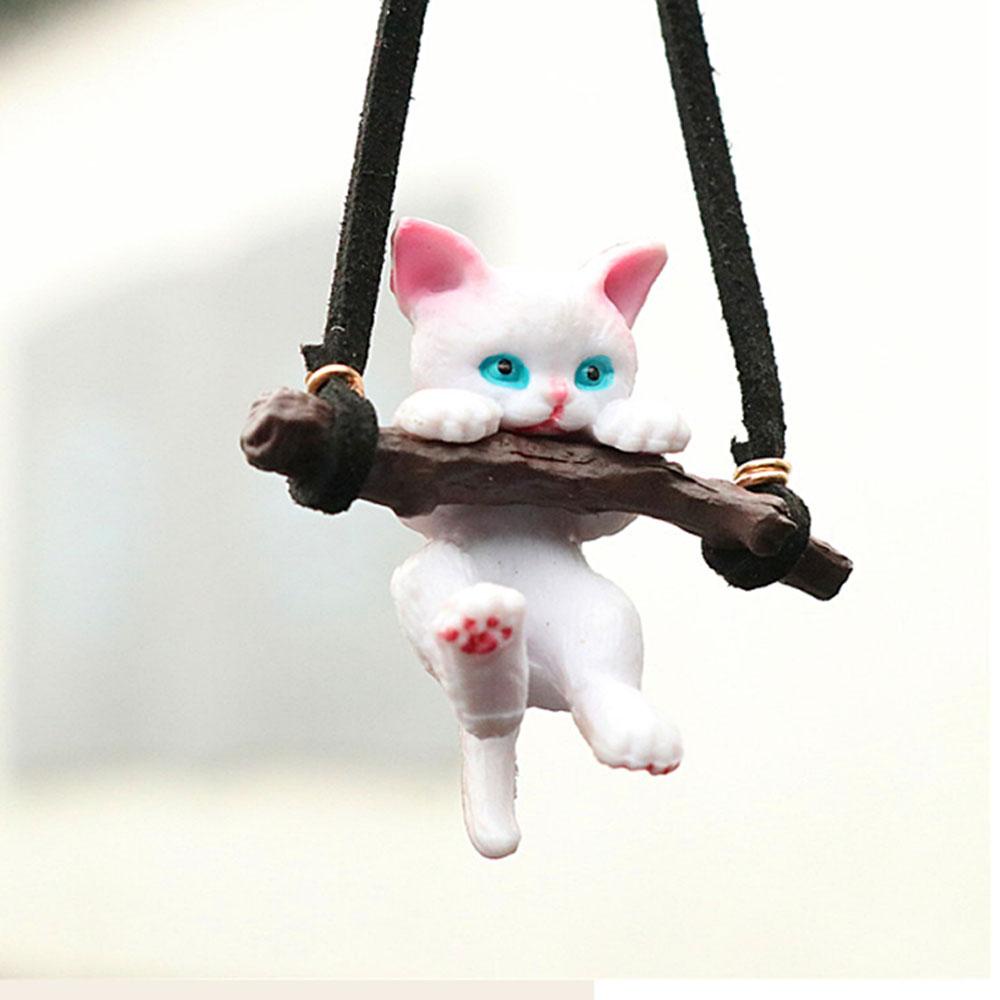 Norman Đồ Chơi Trang Trí Nội Thất Xe Hơi Hình Chú Mèo Ngồi Trên Cành Cây
