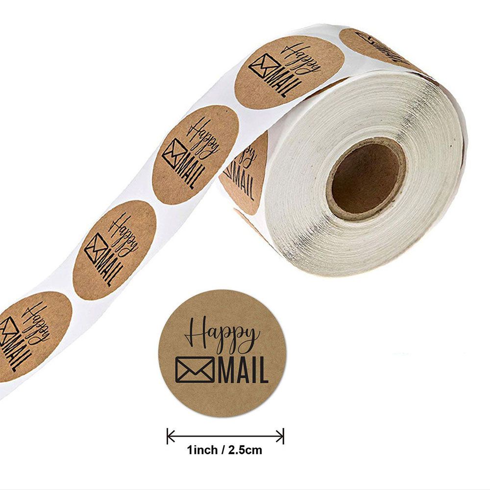 Set 500 miếng dán niêm phong bì thư in chữ Thank You 2.5cm phong cách cổ điển
