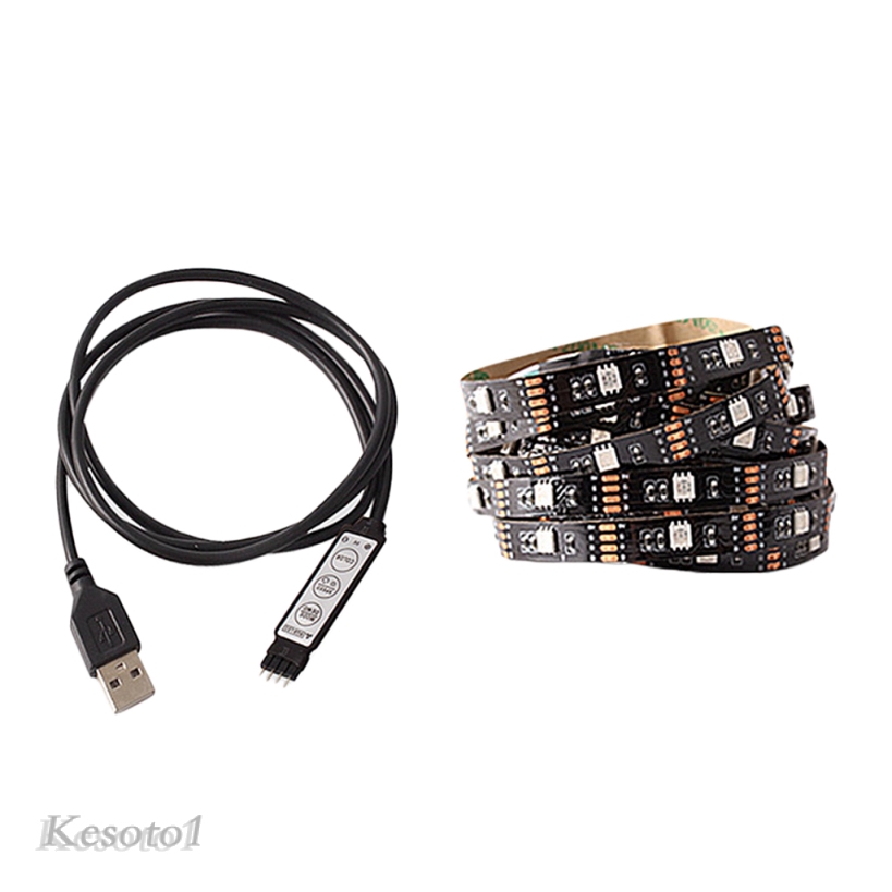 [KESOTO1] RGB LED Strip USB Port Light Tape SMD 5050 Music IR Controller 0.5M 1M 2M