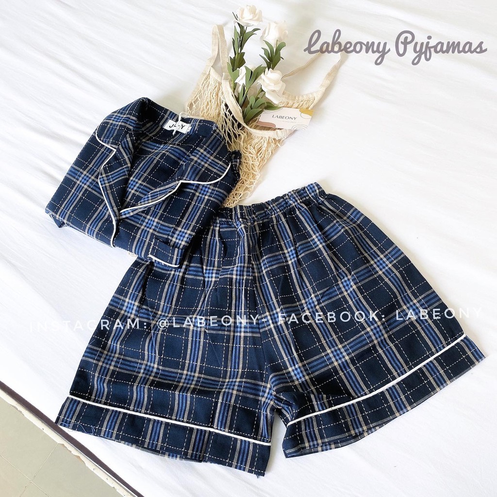 Đồ ngủ - Pijamas - Đồ bộ vải đũi cao cấp Labeony