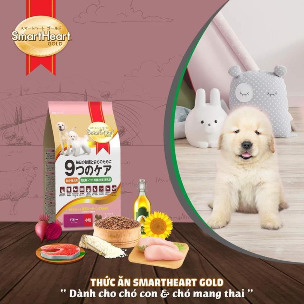 Thức ăn Smartheart Gold Dành cho Chó Con và Chó Mang Thai 1kg- CHÍNH HÃNG
