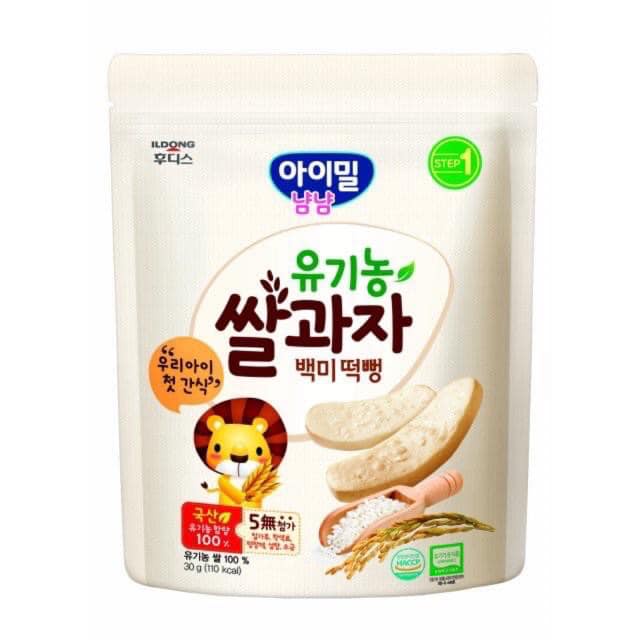 Bánh Gạo Ildong Hữu Cơ Hàn Quốc Cho Bé Ăn Dặm Từ 6 Tháng Thơm Ngon Dễ Tan Dùng Làm Bữa Sáng Bữa Phụ