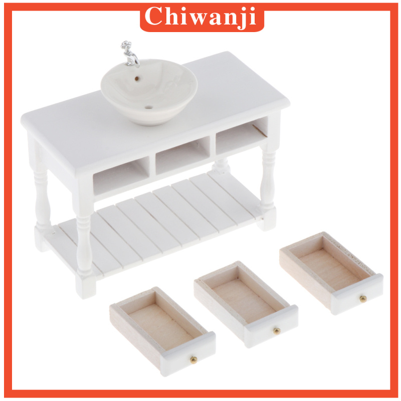 Mô Hình Bồn Rửa Chén Tỉ Lệ 1 / 12 Cho Nhà Búp Bê