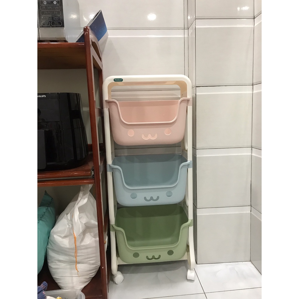Kệ Hình Gấu có bánh xe đa năng, làm Kê Đựng Đồ Chơi, Kệ Sách Cho Bé hàng cao cấp HOKORI của Việt Nhật
