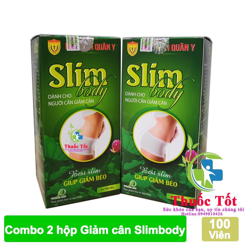 Bộ 2 Hộp Giảm Cân Slim Body New Học Viện Quân Y/ Dành cho người cơ địa khó giảm