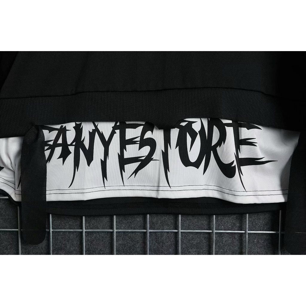 Áo hoodie tay dài phối dây ruy băng cá tính trẻ trung phong cách Hàn Quốc dành cho nam