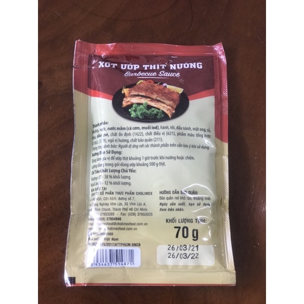 Sốt Ướp Thịt Nướng Cholimex
