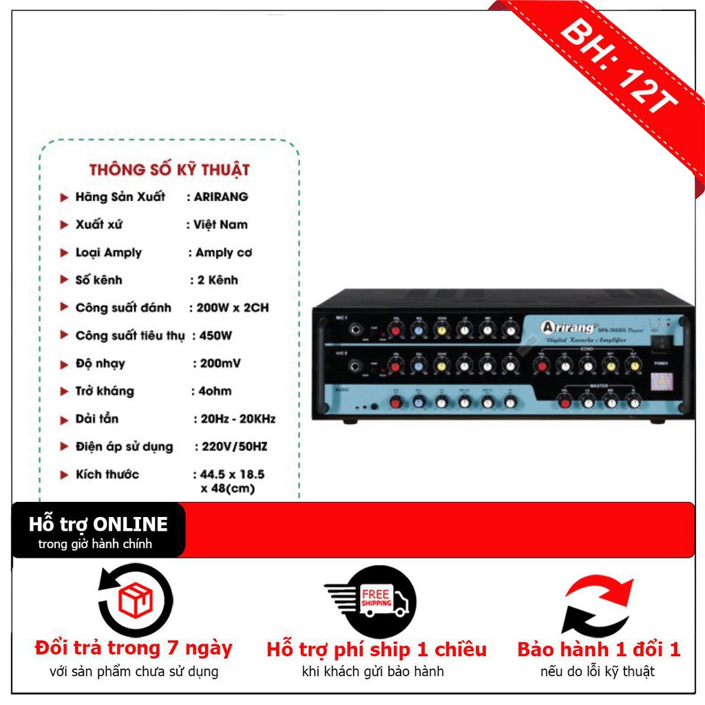 [ Giảm giá 10%] Ampli Karaoke Arirang SPA 306XG Digital - hàng chất lượng