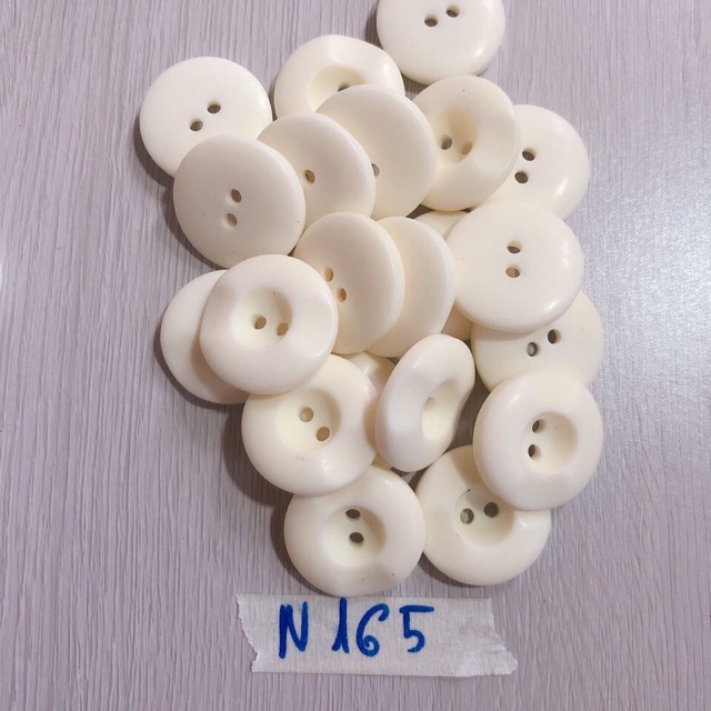 Combo 10 nút áo trắng trơn N163-N166