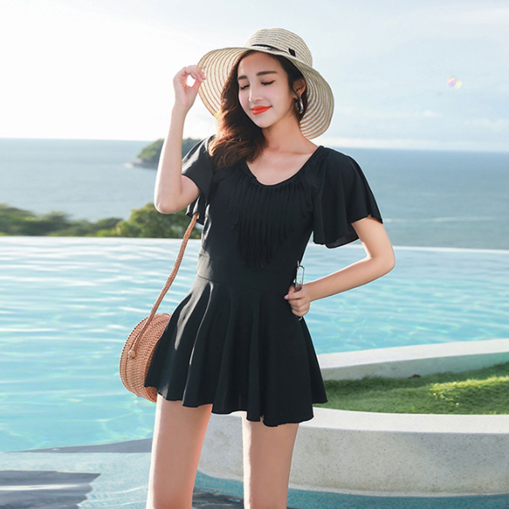 [Video + Free ship] Đồ bơi nữ dạng váy quần rời duyên dáng - BK-419i