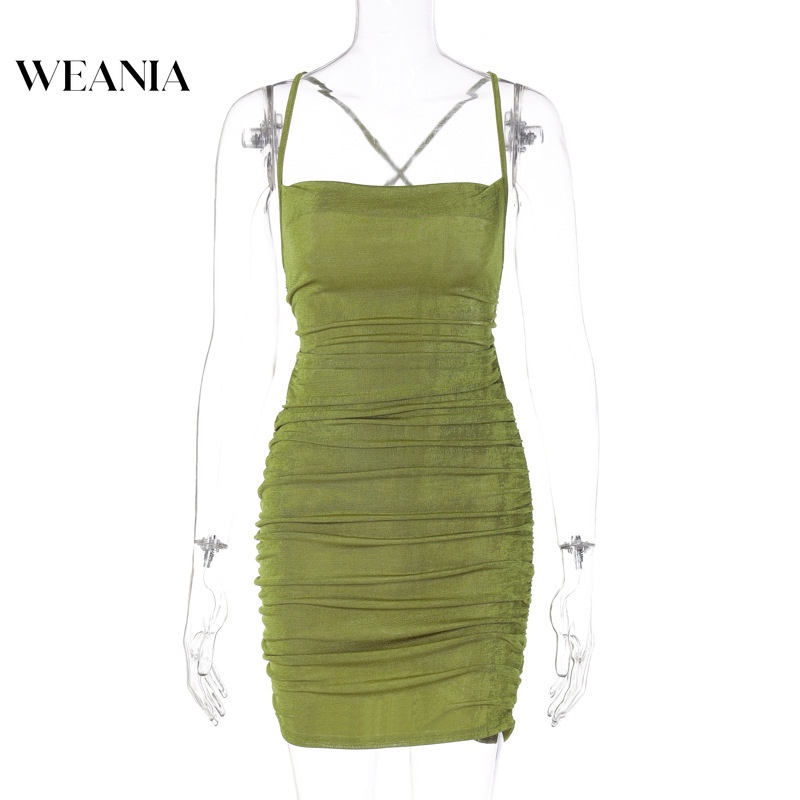 Đầm Body Phối Dây Đan Chéo Thiết Kế Hở Lưng Quyến Rũ