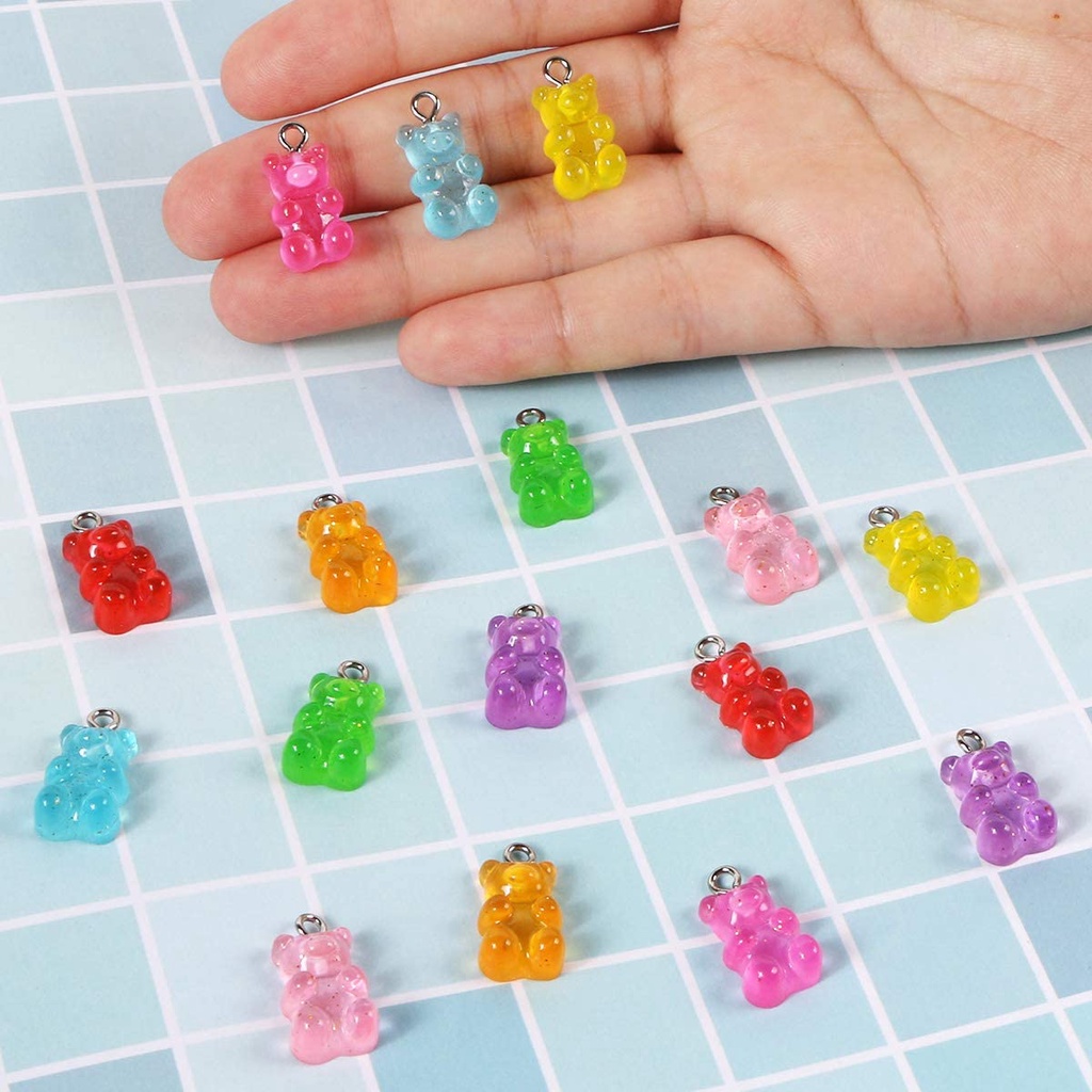 Set 50 Mặt Dây Chuyền Hình Gấu Xinh Xắn