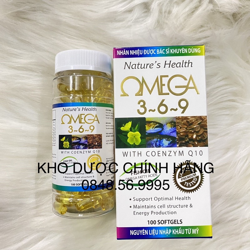 Dầu cá OMEGA ALASKA 369 with coenzym Q10 hộp 100V-Tốt cho da, tim mạch, trí não, giảm lão hoá, tăng cường thị lực