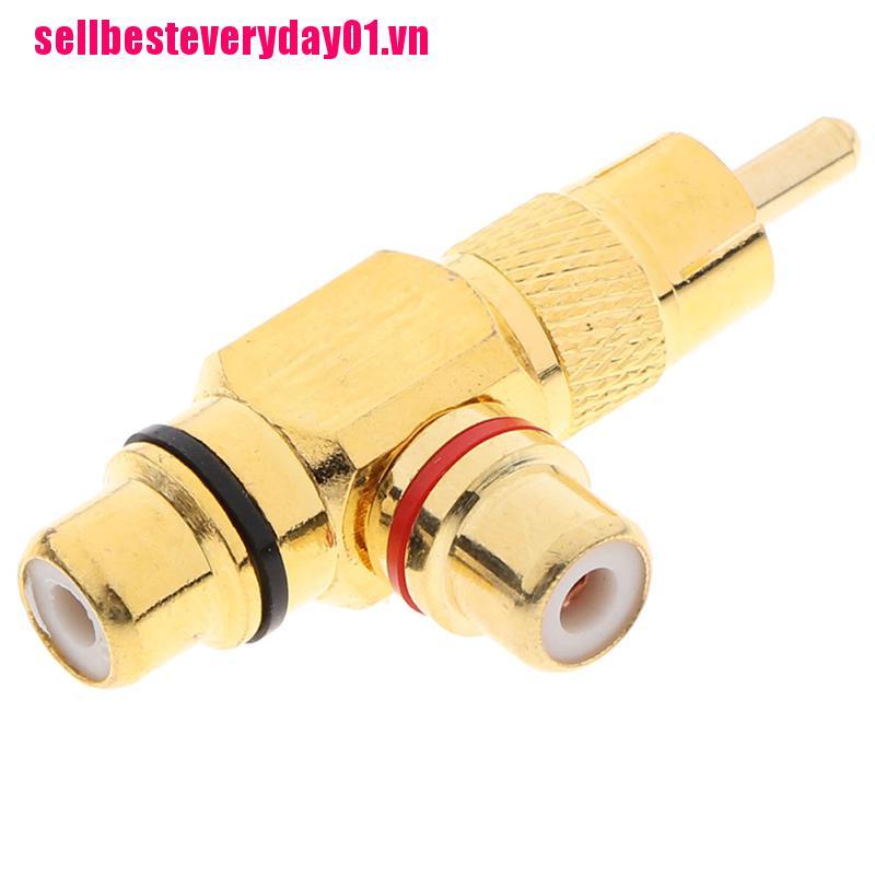 1 Đầu Chuyển Đổi Âm Thanh Rca Mạ Vàng Từ 1 Giắc Cắm Sang 2 Rca Av Video