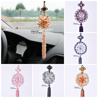 Dây Treo Pha Lê Hình Bông Chuông Tròn Dùng Trang Trí Xe Ôtô