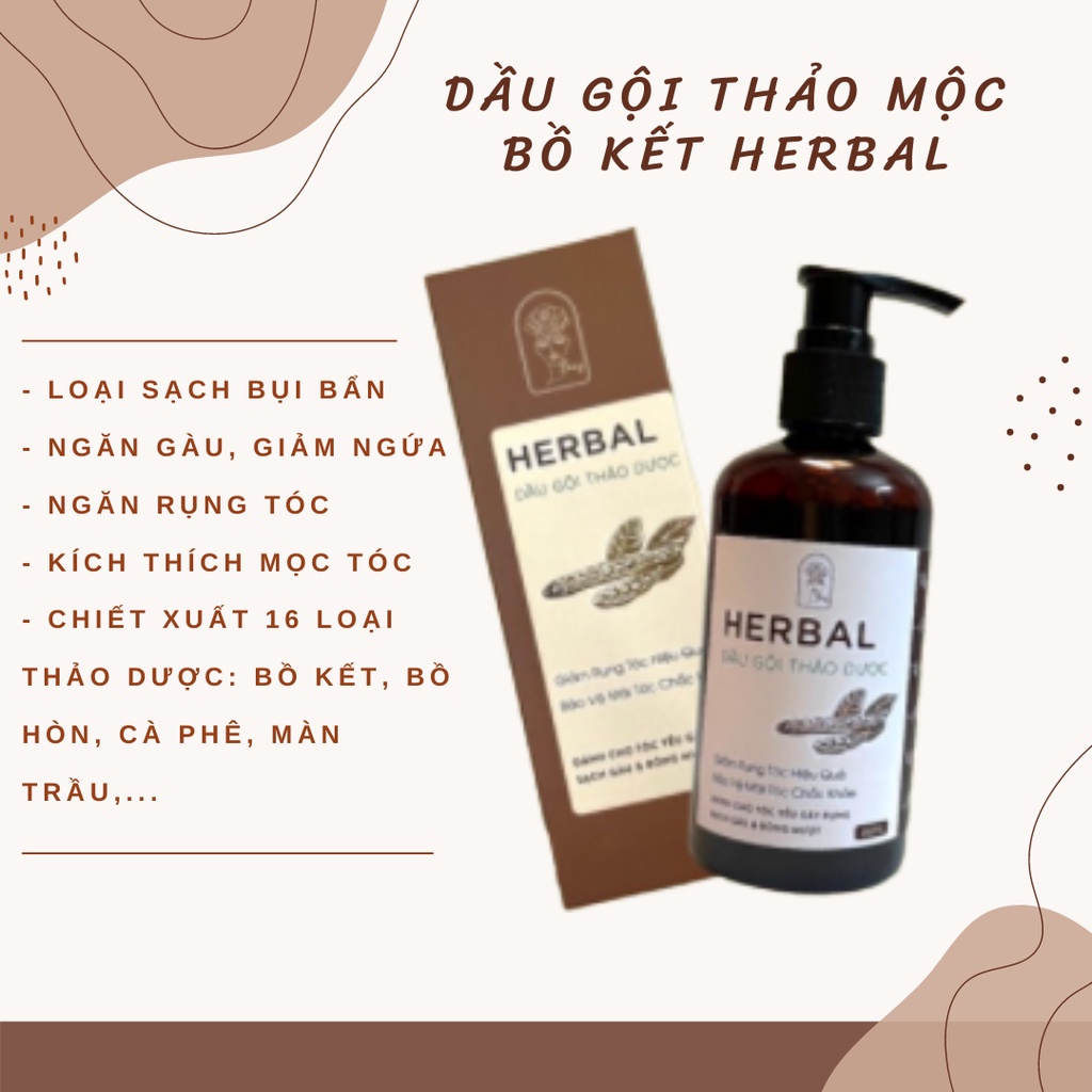 [Handmade] Dầu gội Thảo mộc Bồ kết, Bồ hòn kích thích mọc tóc 250ml