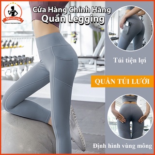 Quần Legging Thể Thao Cạp Cao Dáng Dài, Nâng Mông Co Giãn Tốt, Vải Dày Thoáng Khí MissGym