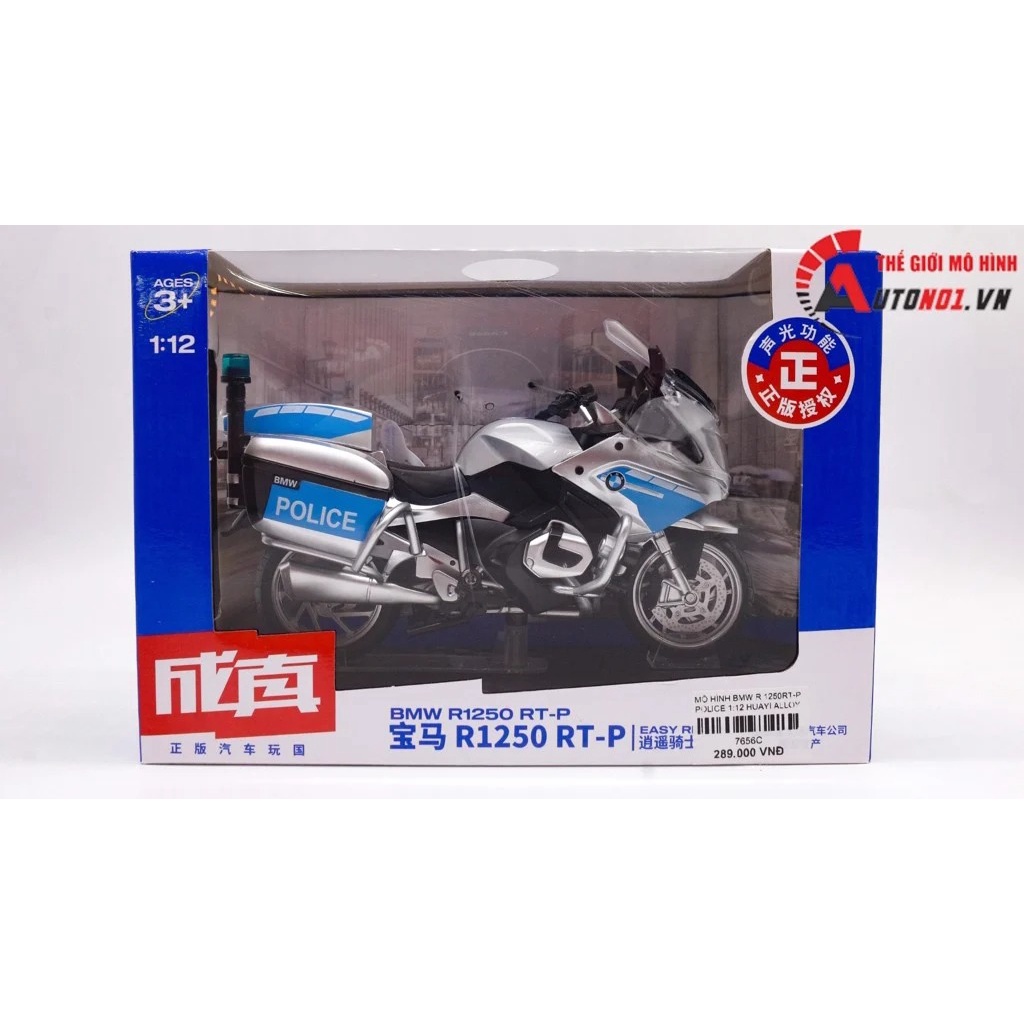 MÔ HÌNH BMW R 1250RT-P POLICE 1:12 HUAYI ALLOY 7656