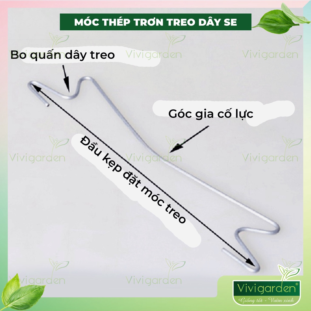 Combo 10 MÓC THÉP TREO DÂY DƯA LƯỚI, dưa leo, cà chua (đã kèm sẵn dây SE nông nghiệp 4-5m như hình)