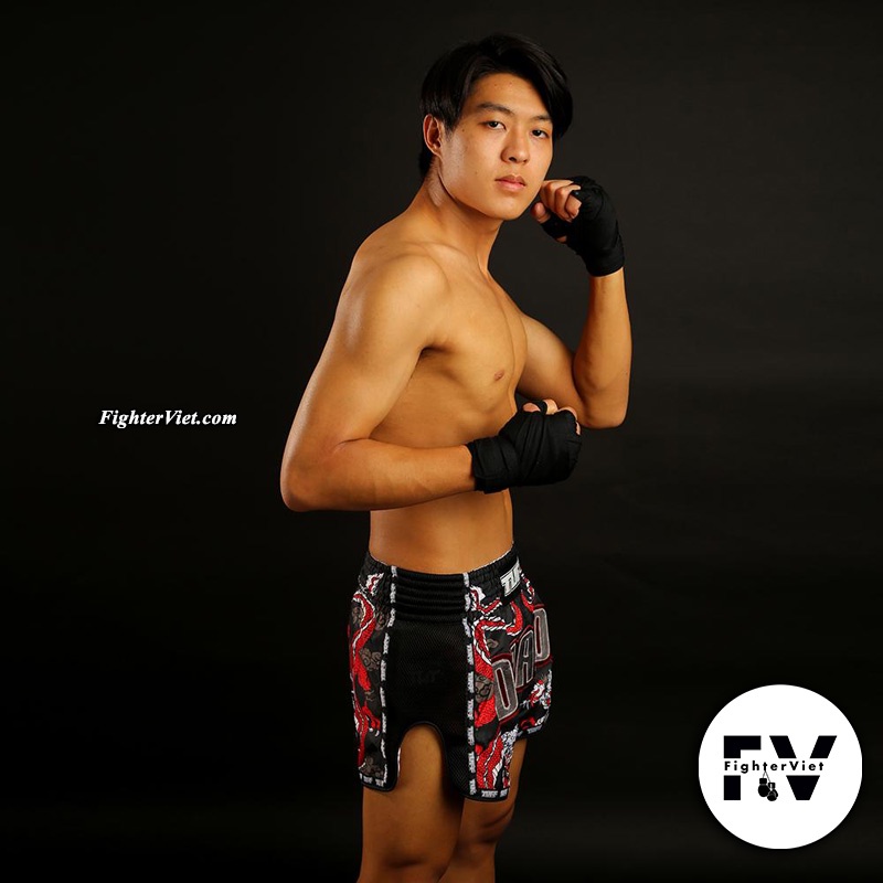 Quần TUFF Muay Thai Boxing Shorts New Retro Style  Black Chinese Dragon