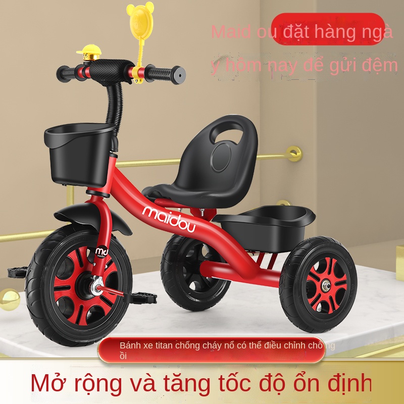 ❈Maidou xe đạp ba bánh trẻ em 1-3-2-6 tuổi xe đẩy lớn xe đạp trẻ em xe đạp trẻ em 5