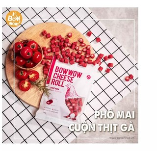 Bánh thưởng cho chó Thịt gà cuộn phô mai Bowwow Cheese roll chicken 120g