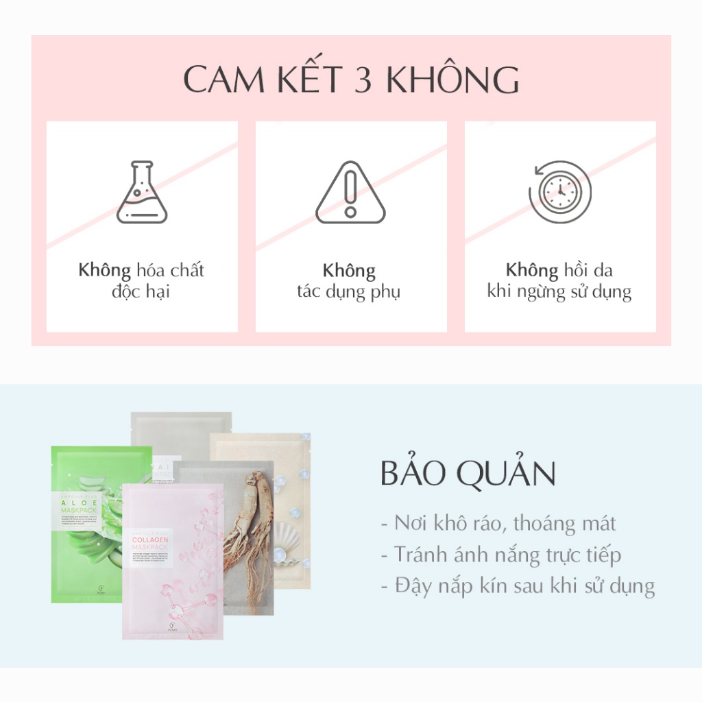 Mặt nạ tinh chất dưỡng ẩm, làm dịu da và chống lão hóa Yoma Ampoule Plus Mask 25g