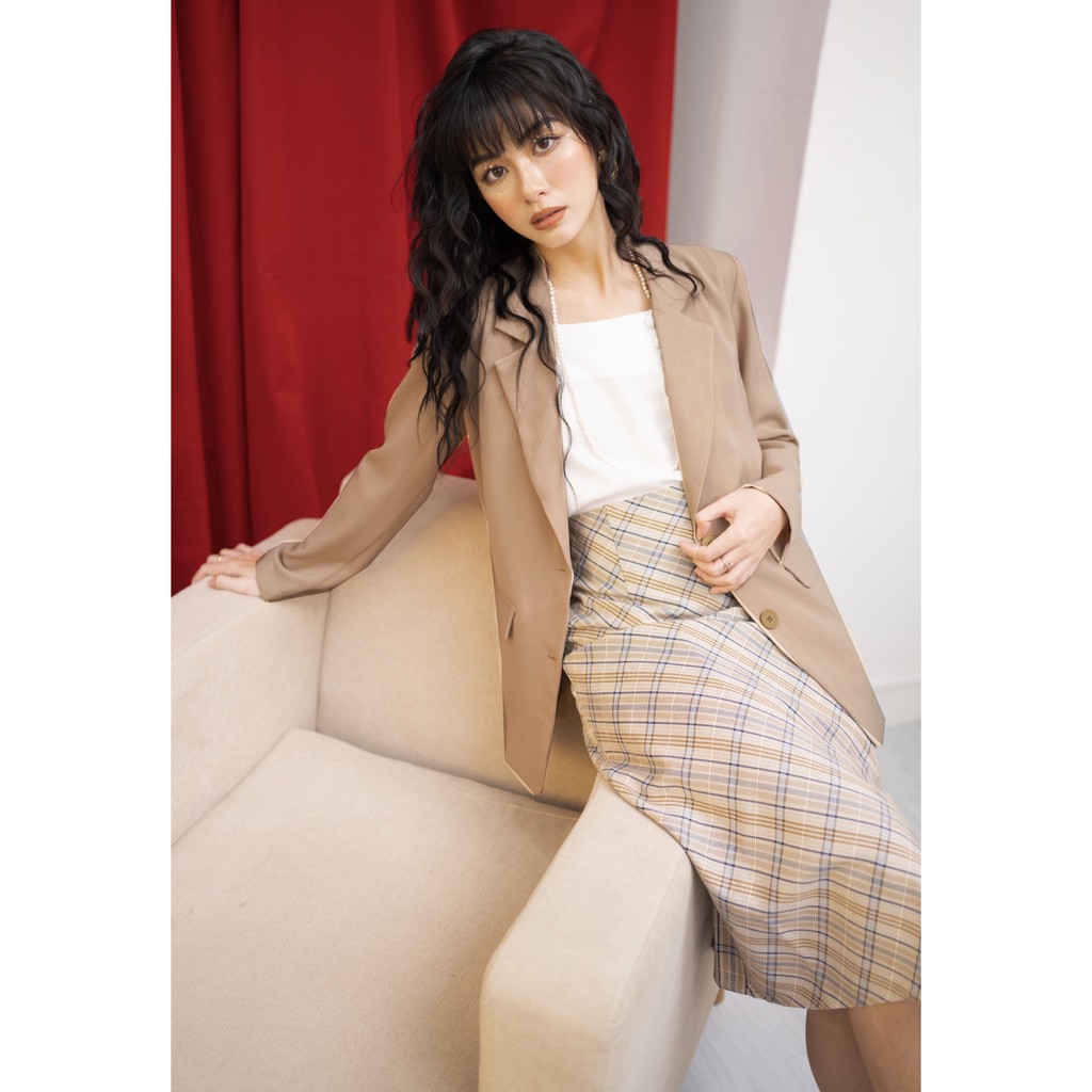 Happy Zoo - Áo blazer tay dài nâu | BigBuy360 - bigbuy360.vn