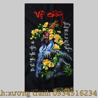 Tranh thêu vi tính vợ chồng kt 60x90 cm