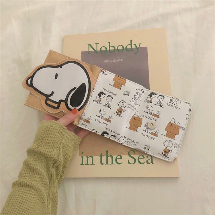 Pu Ví Đựng Tiền Xu / Thẻ Hình Chú Chó Snoopy Đáng Yêu Kiểu Nhật Bản Cho Nữ