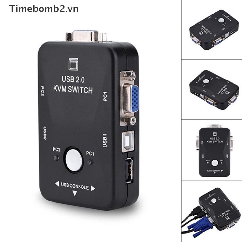 Bộ Chia Cáp Vga USB 2.0 KVM 2 Cổng Đặc Biệt Cho Chuột Và Máy Tính