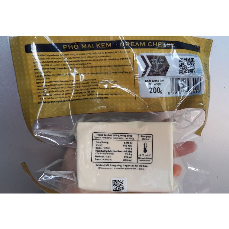 Phô Mai Kem Cream Cheese Zelachi 200 gram