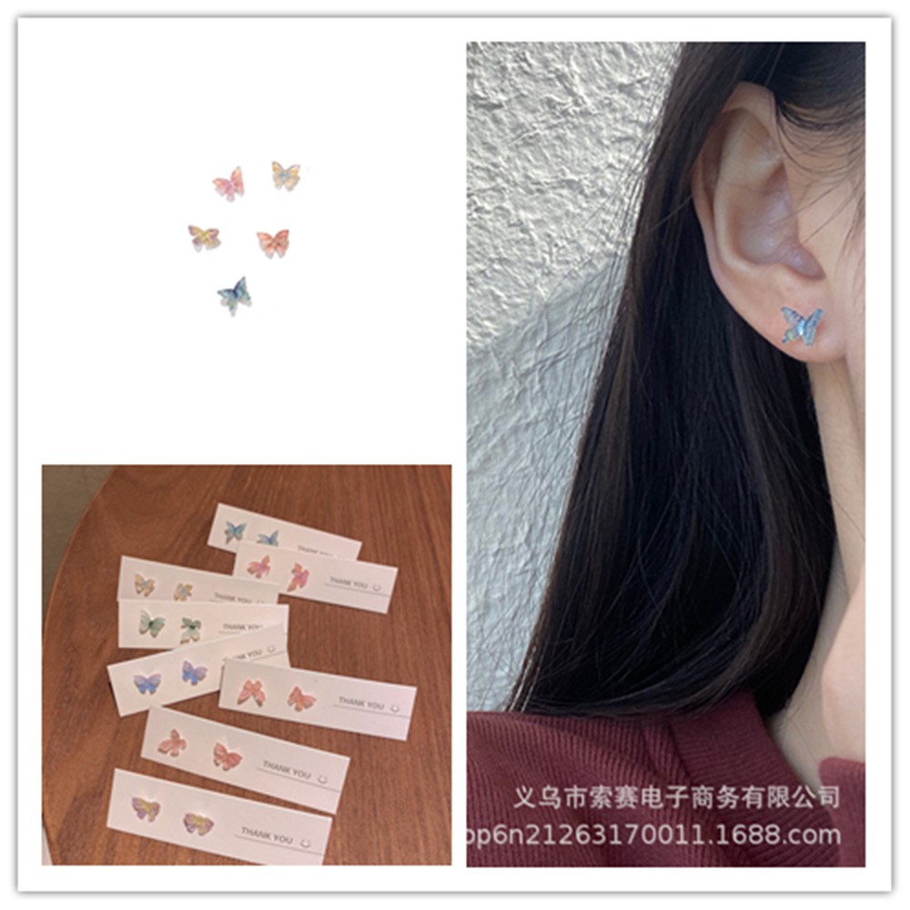 Bông tai thời trang hình bướm đính đá sang trọng thanh lịch cho nữ