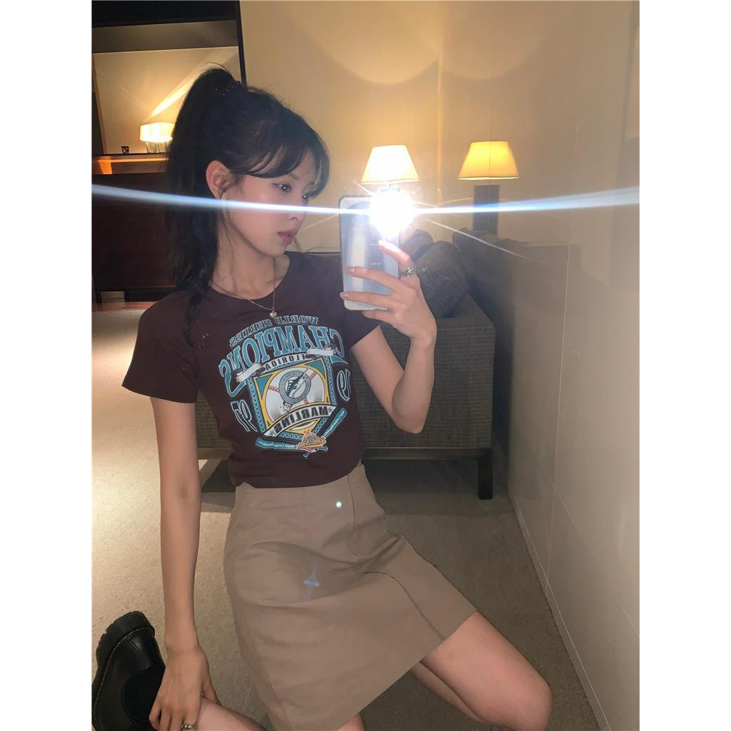 Áo Thun Dáng Ôm In Chữ Thời Trang Mùa Hè 64017