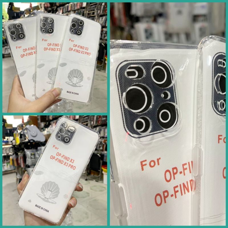 Ốp lưng Oppo find X3 / X3 Pro dẻo siêu trong suốt bảo vệ camera có nút chắn bụi