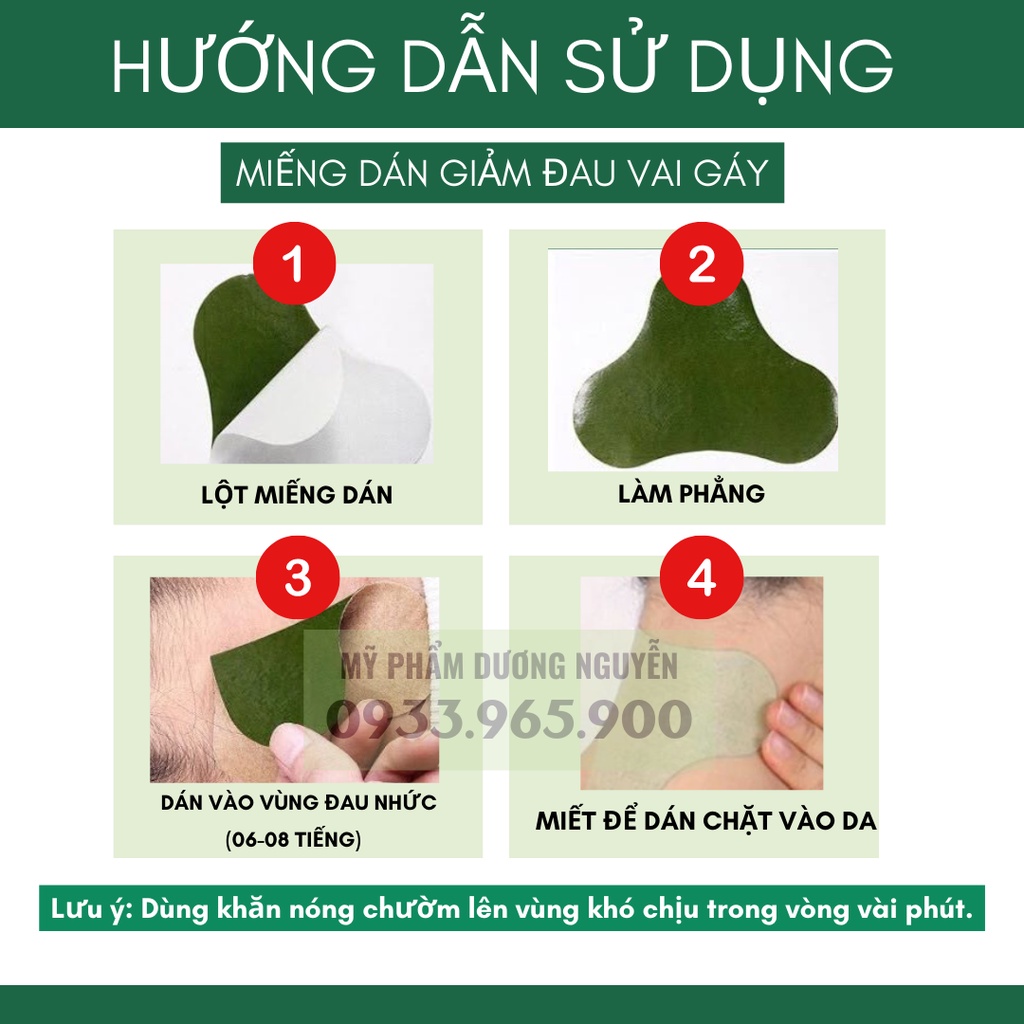 Miếng Dán Ngải Cứu Vai Gáy Giảm Đau Cổ Vai Gáy, Thải Độc 12 Miếng/ Hộp