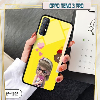 Ốp lưng kính 3D OPPO Reno 3 Pro- hình cute