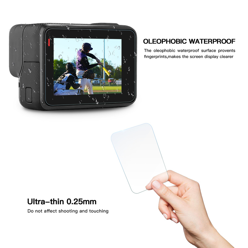 Bộ Kính Cường Lực 9h + Miếng Dán Bảo Vệ Camera Hero5 / 6 / 7 Cho Gopro Hero7