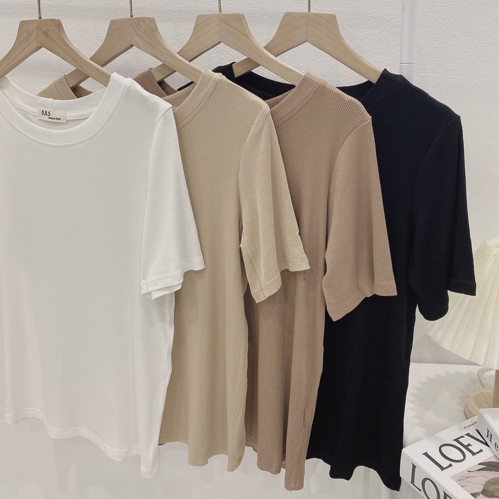 [ATN04-DN] Áo Thun Trơn Cổ Tròn Dáng Basic, Thun Nữ Cộc Tay Co Dãn 29August | BigBuy360 - bigbuy360.vn