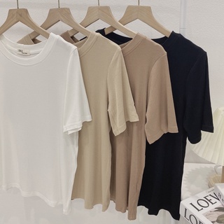 [ATN04.DN] Áo Thun Trơn Cổ Tròn Dáng Basic, Thun Nữ Cộc Tay Co Dãn March,Clothes