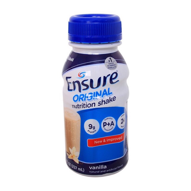 Chai sữa nước Ensure Origina hương Vani 237ml