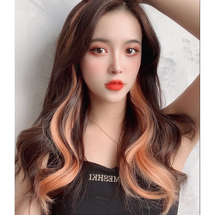 Tóc giả xoăn thời trang phong cách Hàn Quốc nhiều màu cá tính dành cho nữ 55cm