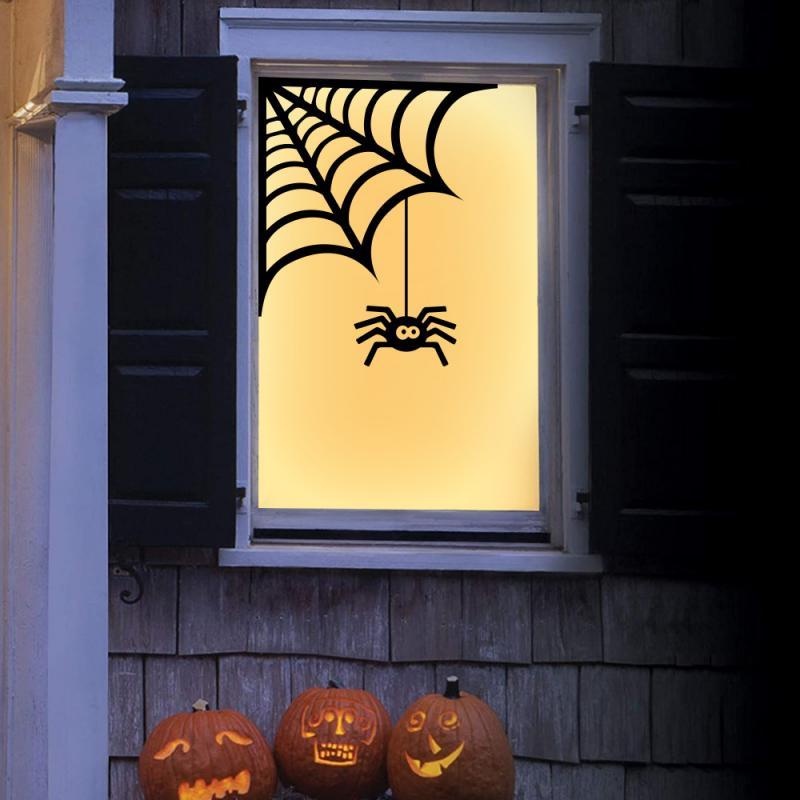 Sticker Dán Cửa Sổ Họa Tiết Ma / Dơi / Bí Ngô Trang Trí Halloween Kinh Dị DIY