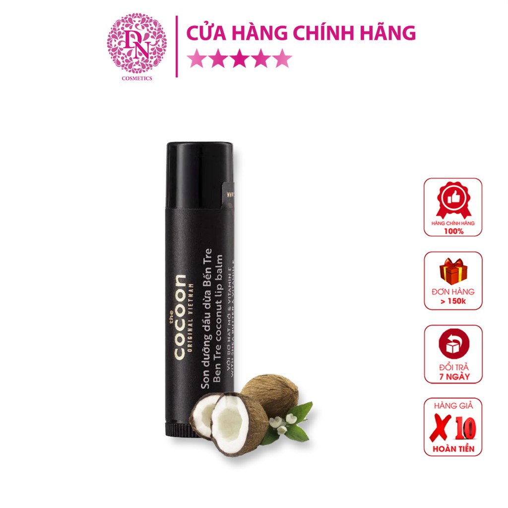 Son Dưỡng Môi Chiết Xuất Dầu Dừa Bến Tre The Cocoon Ben Tre Coconut Lip Balm 5g