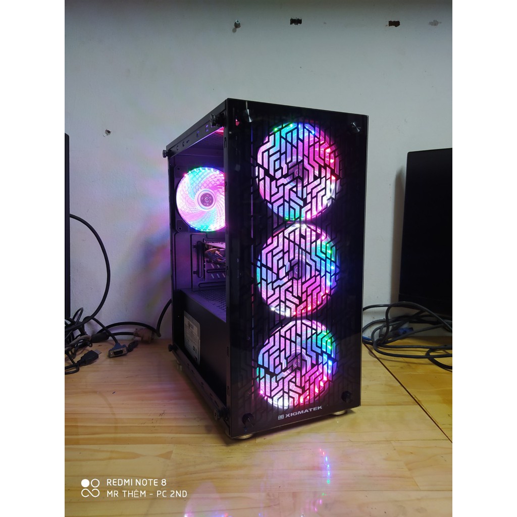 COMBO Vỏ Case Xigmatek NYX + 4 Fan LED 5 Màu có Ảnh Thật